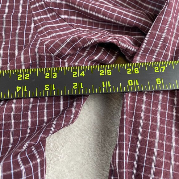 Duluth Trading Mens Shirt XL Wrinklefighter Burgundy & White Checkered Long-Slee - Picture 5 of 5